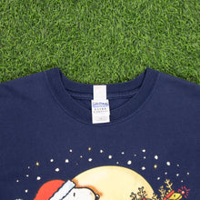 Load image into Gallery viewer, Snoopy Woodstock Peanuts Santas Slay Christmas Graphic Navy T-Shirt - L/XL
