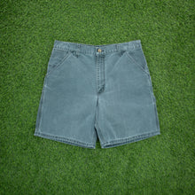 Load image into Gallery viewer, Carhartt Carpenter Workwear Medium Wash Denim Teal Jort Shorts - 32”
