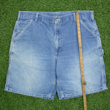 Load image into Gallery viewer, Carhartt Carpenter Workwear Medium Wash Denim Blue Jort Shorts - 38”
