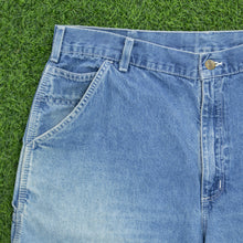 Load image into Gallery viewer, Carhartt Carpenter Workwear Medium Wash Denim Blue Jort Shorts - 38”
