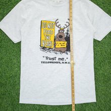Load image into Gallery viewer, Farley &amp; Co ‘Do Not Feed The Bears, I Am Not A Bear, Trust Me’ Yellowknife N.W.T Joke Graphic Single Stitch T-Shirt - M
