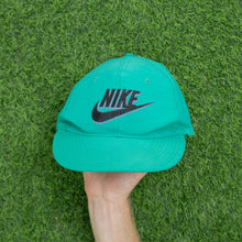 Load image into Gallery viewer, 1993 Nike 3D Swoosh Logo Embroidered Turquoise Green Purple Nylon SnapBack Cap - One Size

