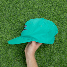 Load image into Gallery viewer, 1993 Nike 3D Swoosh Logo Embroidered Turquoise Green Purple Nylon SnapBack Cap - One Size
