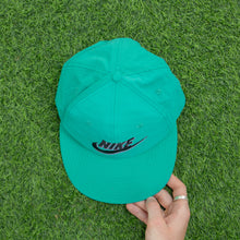 Load image into Gallery viewer, 1993 Nike 3D Swoosh Logo Embroidered Turquoise Green Purple Nylon SnapBack Cap - One Size
