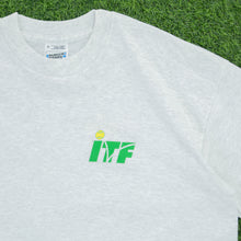 Load image into Gallery viewer, ITF International Tennis Federation Logo Double Sided Graphic Deadstock Screen Stars Single Stitch T-Shirt - XL
