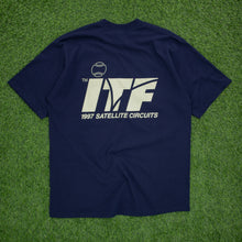 Load image into Gallery viewer, (1997) ITF Satellite Circuits International Tennis Federation Logo Double Sided Graphic Deadstock JERZEES T-Shirt - L/XL
