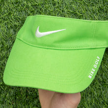 Load image into Gallery viewer, 2008 Nike Golf Small Swoosh Spell Out Embroidered Two Tone Green Visor Cap - One Size (S/M)

