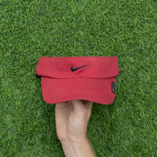 Load image into Gallery viewer, 2003 Nike Dri-Fit Small Swoosh Embroidered Two Tone Red Elastic Fitted Visor Cap - One Size
