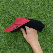 Load image into Gallery viewer, 2003 Nike Dri-Fit Small Swoosh Embroidered Two Tone Red Elastic Fitted Visor Cap - One Size
