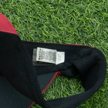 Load image into Gallery viewer, 2003 Nike Dri-Fit Small Swoosh Embroidered Two Tone Red Elastic Fitted Visor Cap - One Size
