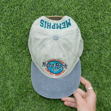 Load image into Gallery viewer, Hard Rock Cafe Memphis Save The Planet Love All Serve All Corduroy Denim Two Tone 6-Panel Snapback Cap - One Size
