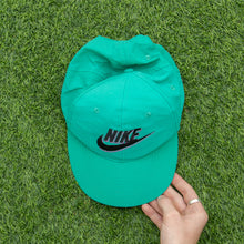Load image into Gallery viewer, 1993 Nike 3D Swoosh Logo Embroidered Turquoise Green Purple Nylon SnapBack Cap - One Size
