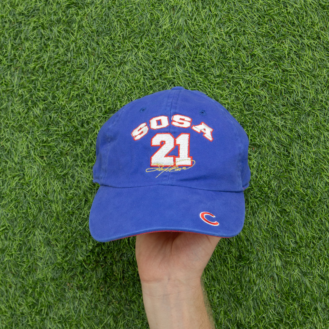 Chicago Cubs Sammy Sosa 21 Super Star Drew Pearson MLB Two Tone 6-Panel Baseball Cap - One Size