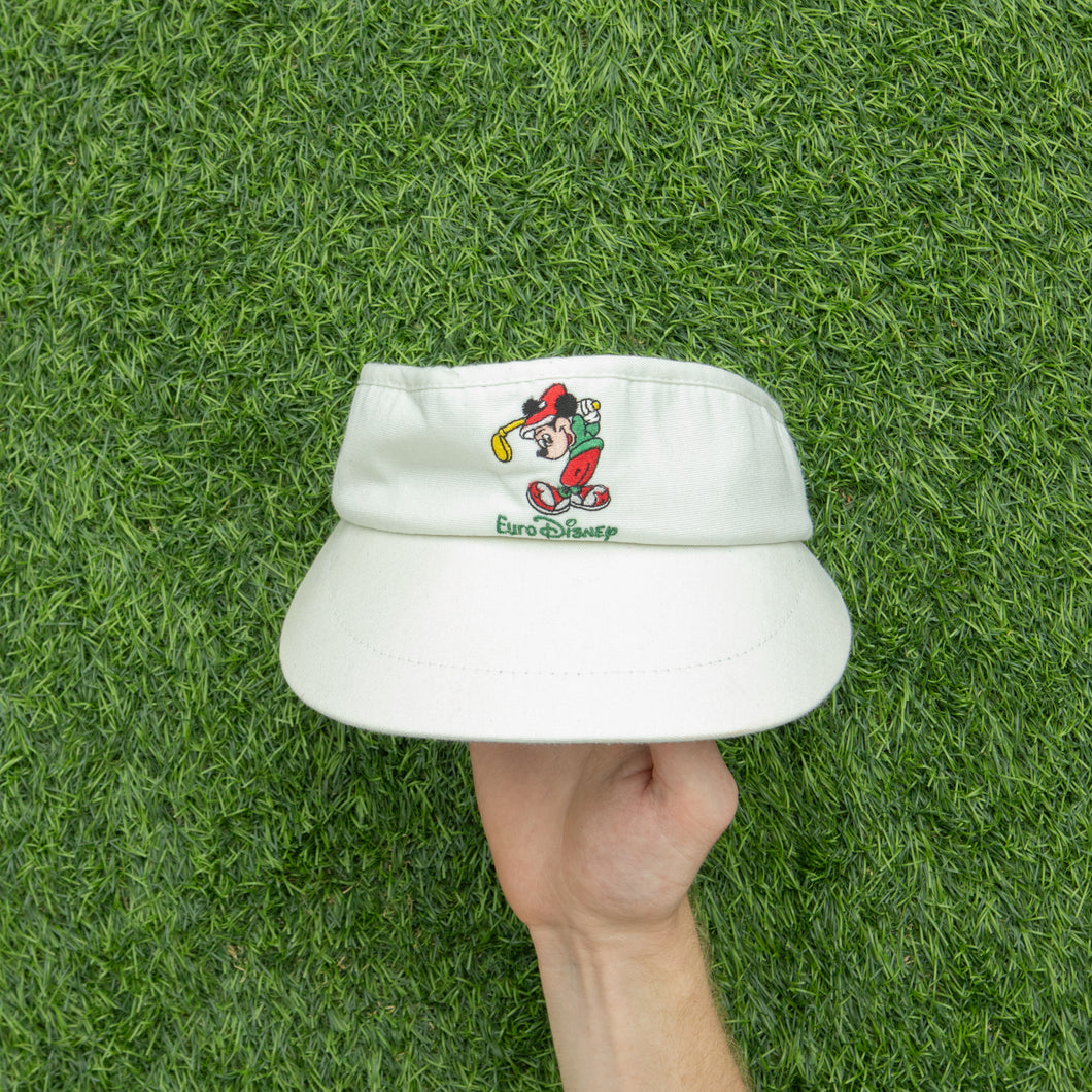 Euro Disney Mickey Mouse Golf Embroidered Two Tone Visor Cap - One Size