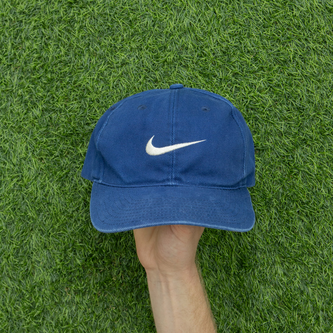 1997 Nike Swoosh Embroidered Navy Two Tone 6-Panel Snapback Cap - One Size