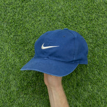 Load image into Gallery viewer, 1997 Nike Swoosh Embroidered Navy Two Tone 6-Panel Snapback Cap - One Size
