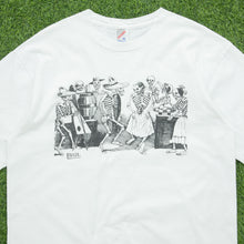 Load image into Gallery viewer, Posada José Guadalupe Gran Fandango Dance Of The Calaveras Day Of Dead Mexican Skeleton Bar Art JERZEES Halloween Graphic T-Shirt - XL
