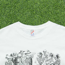 Load image into Gallery viewer, Posada José Guadalupe Gran Fandango Dance Of The Calaveras Day Of Dead Mexican Skeleton Bar Art JERZEES Halloween Graphic T-Shirt - XL
