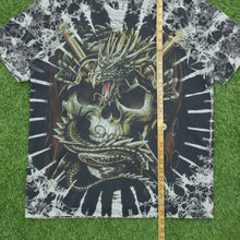 Load image into Gallery viewer, WiLD Skull Dragon Tie Dye Double Sided AOP Graphic Halloween T-Shirt - L
