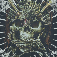 Load image into Gallery viewer, WiLD Skull Dragon Tie Dye Double Sided AOP Graphic Halloween T-Shirt - L
