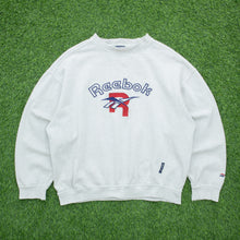 Load image into Gallery viewer, Reebok Spell Out R Logo Embroidered Distressed Crewneck Sweatshirt - L/XL
