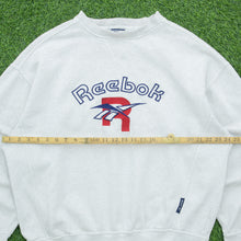 Load image into Gallery viewer, Reebok Spell Out R Logo Embroidered Distressed Crewneck Sweatshirt - L/XL

