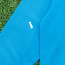 Load image into Gallery viewer, Reebok Essentials Small Spell Out Logo Embroidered Oversized Boxy Crewneck Turquoise Blue Sweatshirt - S/M
