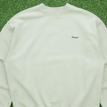 Load image into Gallery viewer, Reebok Essentials Small Spell Out Logo Embroidered Boxy Crewneck Beige Sweatshirt - L
