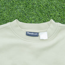 Load image into Gallery viewer, Reebok Essentials Small Spell Out Logo Embroidered Boxy Crewneck Beige Sweatshirt - L
