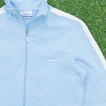 Load image into Gallery viewer, Women’s Reebok Spell Out Logo Graphic Zip Up Cropped High Neck Fitted Cotton Sports Track Jacket - 16 / L/XL
