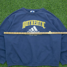 Load image into Gallery viewer, Women’s Adidas Athletic Spell Out Logo Graphic Boxy Crewneck Navy Sweatshirt - L (14)
