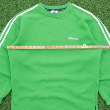 Load image into Gallery viewer, Adidas Small Spell Out 3-Stripe Embroidered Crewneck Green Sweatshirt - M

