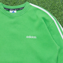Load image into Gallery viewer, Adidas Small Spell Out 3-Stripe Embroidered Crewneck Green Sweatshirt - M
