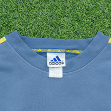 Load image into Gallery viewer, Adidas Small Logo 3-Stripe Embroidered Crewneck Blue Sweatshirt - L
