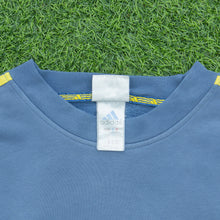 Load image into Gallery viewer, Adidas Small Logo 3-Stripe Embroidered Crewneck Blue Sweatshirt - L
