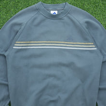 Load image into Gallery viewer, 1999 Adidas 3-Stripe Embroidered Logo Crewneck Blue Sweatshirt - M
