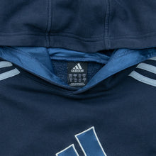 Load image into Gallery viewer, Women’s 2007 Adidas 3-Stripes Embroidered Mesh Logo Pullover Navy Hoodie - S (8-10)
