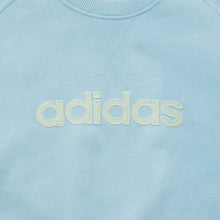 Load image into Gallery viewer, Women’s 2001 Adidas Spell Out Embroidered Logo Boxy Crewneck Light Blue Sweatshirt - M (10-12)
