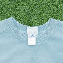Load image into Gallery viewer, Women’s 2001 Adidas Spell Out Embroidered Logo Boxy Crewneck Light Blue Sweatshirt - M (10-12)
