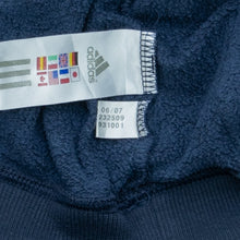 Load image into Gallery viewer, Women’s 2007 Adidas 3-Stripes Embroidered Mesh Logo Pullover Navy Hoodie - S (8-10)
