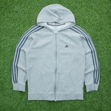 Load image into Gallery viewer, 2006 Adidas 3-Stripes Embroidered Logo Zip Up Grey Hoodie - M
