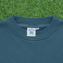 Load image into Gallery viewer, Adidas Golf Laurel Wreath Embroidered Logo Panel Crewneck Teal Blue Sweatshirt - L (40/42)
