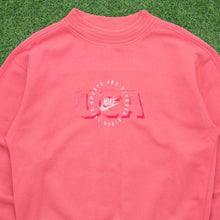 Load image into Gallery viewer, 1993 Nike USA Sports And Fitness Embroidered Logo Mock Neck Boxy Crewneck Pink Sweatshirt - L
