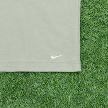 Load image into Gallery viewer, Women’s Nike Small Swoosh Embroidered Logo Stripe Taping Waffle V-Neck Khaki Sweatshirt - M (10-12)
