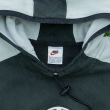 Load image into Gallery viewer, 1998 Nike Hoops Basketball Small Swoosh Embroidered Logo Drawstring Raglan Black Grey Hoodie - M
