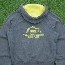 Load image into Gallery viewer, Women’s 2004 Nike Spell Out Small Swoosh Embroidered Cross Country Team Competition Graphic Zip Up Grey Hoodie - M (10-12)
