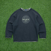 Load image into Gallery viewer, Women’s 2000 Nike Spell Out Authentic Athletics Graphic Logo Crewneck Black Sweatshirt - M/L (12-14)
