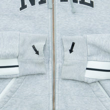 Load image into Gallery viewer, Women’s 2005 Nike Spell Out Small Swoosh Embroidered Logo Taping Zip Up Grey Hoodie - M/L (12-14)
