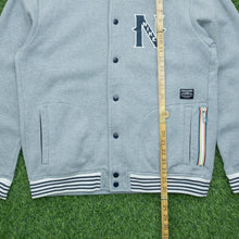 Load image into Gallery viewer, 2008 Nike N Logo Embroidered Small Swoosh Button Up Crewneck Varsity Grey Jumper - L
