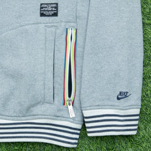 Load image into Gallery viewer, 2008 Nike N Logo Embroidered Small Swoosh Button Up Crewneck Varsity Grey Jumper - L
